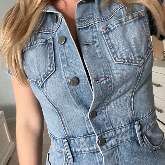 GRLFRND Light Blue Denim dress short sleeve Nashville Texas Dallas jean dress - Picture 5 of 10